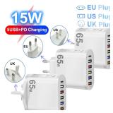 3.1A 5Ports USB Charger PD Charging Adapter For...