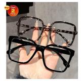 2PCS Square Black Leopard Frame Classic Fashion...