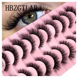 10 Pairs Faux Mink Eyelashes Handmade False...
