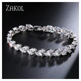 ZAKOL Fashion White Leaf Bracelets Bangles for...