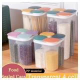 Kitchen Cereals Storage Box Plastic 4 grids...