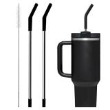 Stainless Steel Straw with Silicone Tip for...