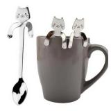 Stainless Steel Coffee Spoon Lovely Cute Cat...