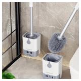 Toilet Brush Set With Holder, Wall Mounted Long...