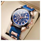 Men's Sports Watch Fashion Silicone Band Quartz...
