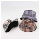 -Casual Plaid Fishing Cap Spring Summer Bucket...