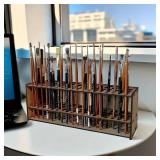 Wooden Brush Holder 67-Slot Premium...