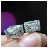 Huitan Classic Square Crystal Cubic Zirconia...