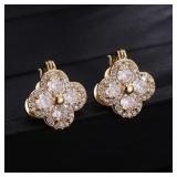 ZAKOL Light Luxury Zircon Four Leaf Flower...