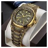 Vintage Men Quartz Watch Luxury Brand Auto...