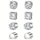1 Pairs Crystal Strong Magnetic Ear Stud Clip...