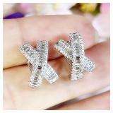 Huitan Fancy X Shaped Stud Earrings with...