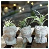 Pretty Girl Flower Pot Cement Silicone Molds...