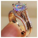 Huitan Unique Rose Gold Color Rings for Women...