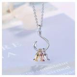 Creative Fish Hook Three Small Fish Necklaces...