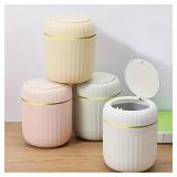 Mini Desktop Trash Can with Lid Garbage Waste...