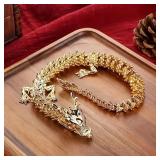 Majestic 3D alloy golden dragon statue with...