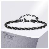 Vnox New Fashion Black Silver Color Stainless...