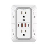 US Multi Socket Wall Socket with 6 AC Outlets 4...