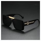 New classic retro black square frame for men,...
