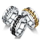 Titanium Steel Rotatable Chain Rings for Women...