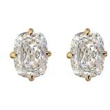 Huitan Women Stud Earrings Gold Color Inlaid...