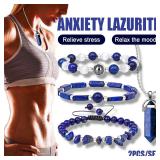 2pcs/Set Natural Lapis Lazuli Bracelet And...