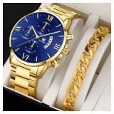 Mens Fashion Business Quartz Watch Fashion Fake...