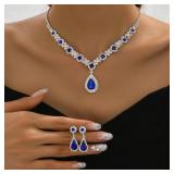 3 pieces of women's crystal droplet necklace...
