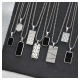Vnox Small Dogtags Pendant Necklaces for Men...