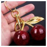 Fashion Delicious Red Cherry Keychain Summer...