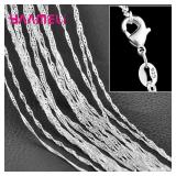 Genuine 925 Sterling Silver Water-wave Chains...