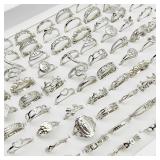 30pcs/Lot Mix Style Pearl Silver Color Finger...