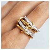 A Niche Two-Color Four-Ring Copper Jewelry...