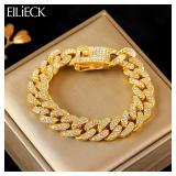 EILIECK 316L Stainless Steel Gold Color Cuban...