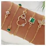 5pcs Vintage-Inspired Bracelet Set with...