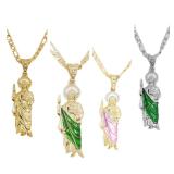 Saint Jude Necklace 14K Gold Plated San Judas...