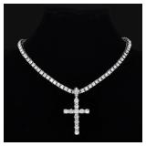 Men Women Hip Hop Cross Pendant Necklace With...