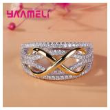 Infinity Love Ring 925 Sterling silver plated...