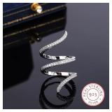 New Fashion 925 silver plated Ring Geometric...