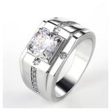 Huitan Luxury Silver Color Round Cubic Zircon...