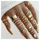30pcs Gold Elegant Stacking Rings Trendy...