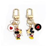 2pcs Disney Mickey Mouse Metal Keychain, Minnie...