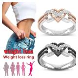 Black Rose Gold Color Heart Rings for Women...