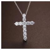 Hot 925 Sterling Silver Luxury Crystal Cross...