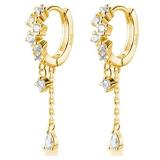 925 Sterling Silver CZ Hoop Earrings Dangle for...