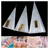 50pcs/lot Clear Cone Candy Storage Bags Cones...