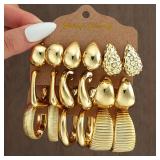 18Pcs/Set Vintage Punk Waterdrop Hoop Earring...
