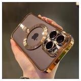 Luxury Magnetic Plating Clear Case For Magsafe...
