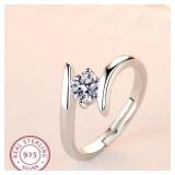 925 Sterling silver plated Ring Simple Generous...